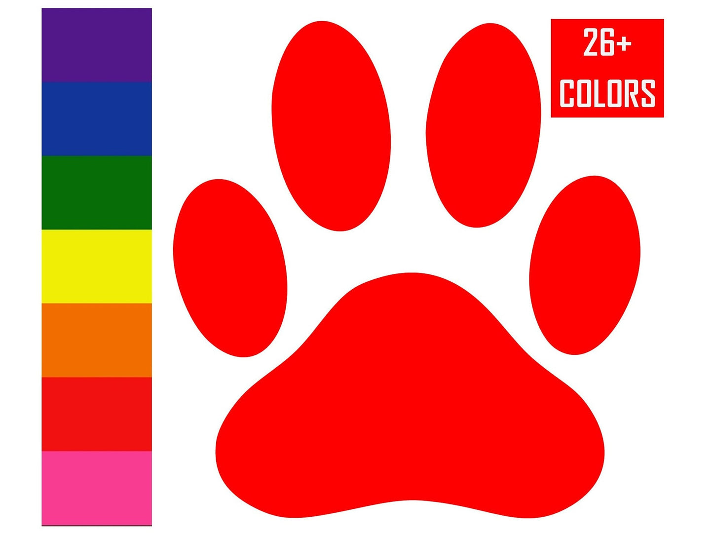 Cat Paw Print Vinyl Decal Sticker for car, truck, window, hood, door, fender, cup, pet bowl and laptop