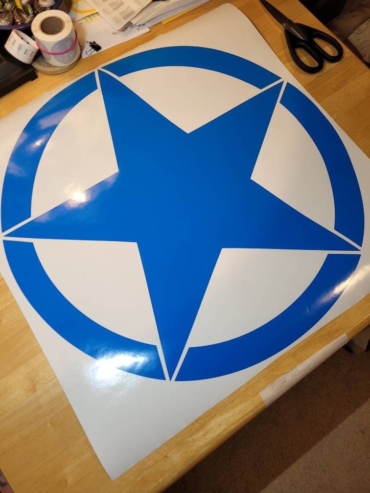 Star Vinyl Decal Sticker for Hood Door Fender of Car, Truck, Van, Military Vehicle, ATV, Toy, Trailer