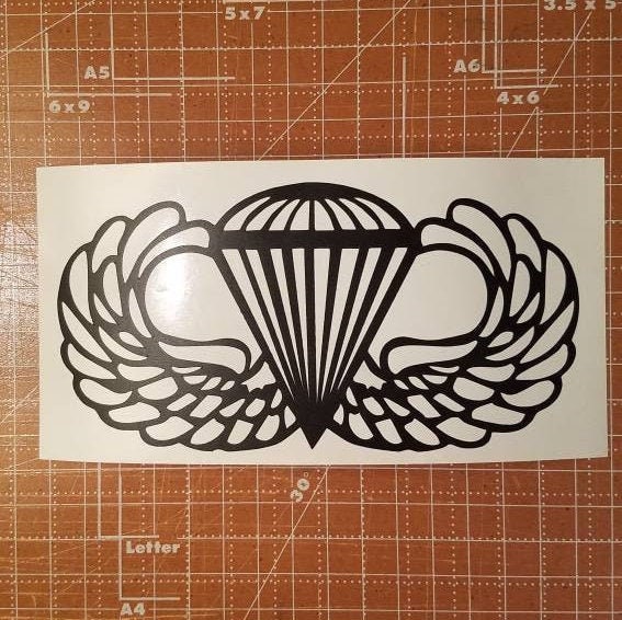 Army Jump Wings Vinyl Decal, US Army 82nd Airborne Wings Decal, Parachutists Jump Wings Badge, Airborne Wings Insignia