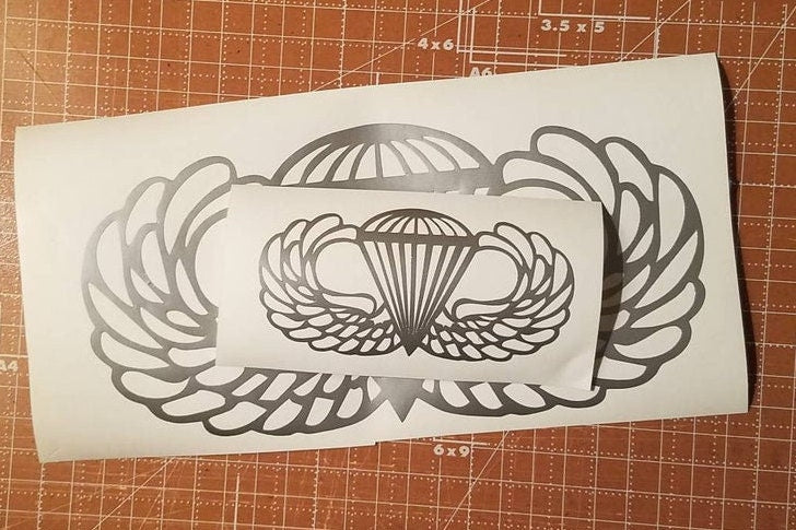 Army Jump Wings Vinyl Decal, US Army 82nd Airborne Wings Decal, Parachutists Jump Wings Badge, Airborne Wings Insignia