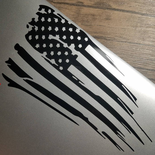 Distressed American Flag Vinyl Decal Sticker Set for Car Truck Fender | USA Flag Fender Stickers | US Flag Left and Right Facing Decal Set