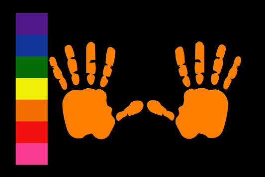 Hand Wave Vinyl Decal Sticker with for car, laptop, cup, mug, cellphone, bumper sticker | Single Decal or Set in Multiple Colors and Sizes