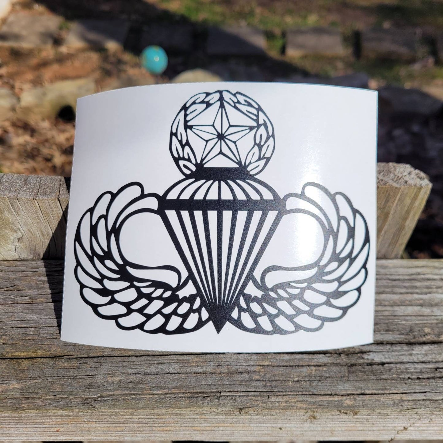 Army Master Parachutist Jump Wings Vinyl Decal, US Army Airborne Wings Decal, Master Parachutists Jump Wings Badge, Airborne Wings Insignia