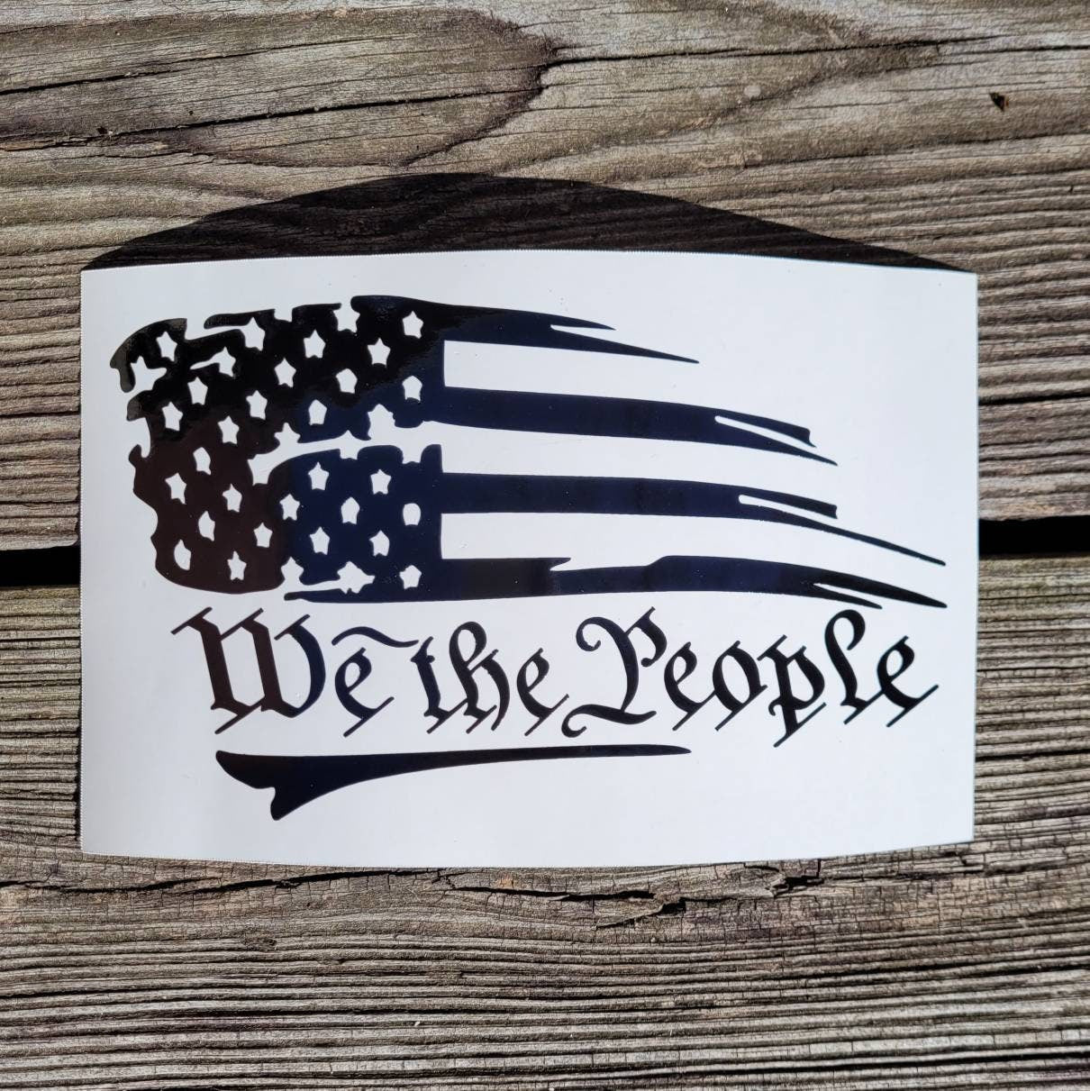 We the People American Flag Car Truck Window or Bumper Sticker Vinyl Decal | Patriotic Laptop Sticker | 2nd Amendment Sticker