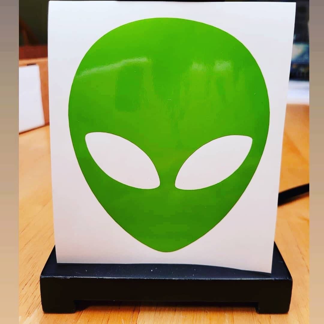 Alien Vinyl Decal Sticker for car window cup | Sci-Fi sticker | UFO sticker | Alien Face Decal | Alien Laptop Computer Decal | AREA 51