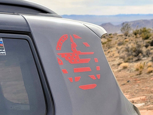 Distressed Star Vinyl Sticker Decal with US Flag for car and truck, hood, door, fender, window | American Flag Star | Single Decal or Set