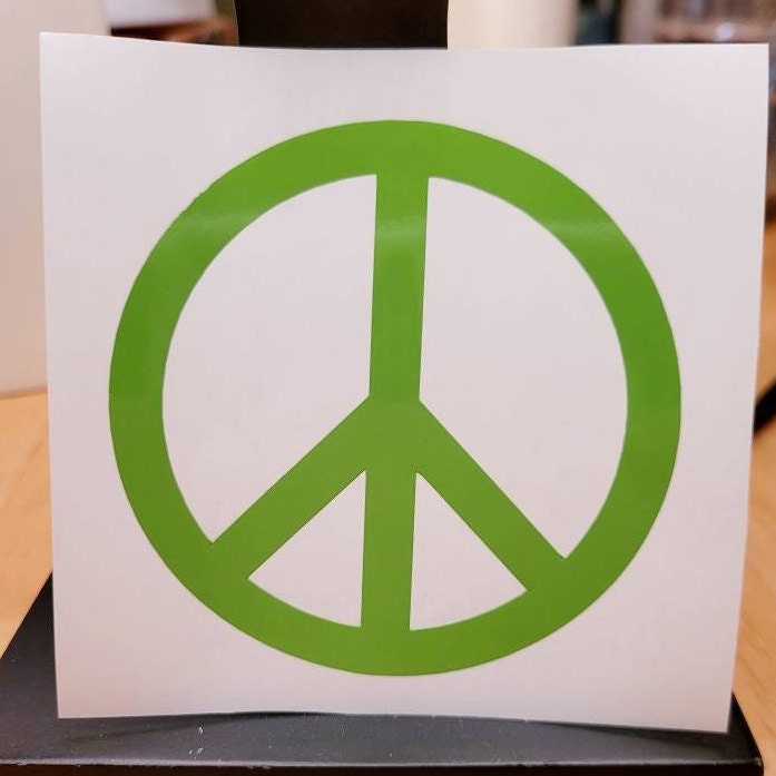 Peace Symbol Vinyl Decal Sticker for Car, Van, Truck, Laptop, Window, RV, Camper. Many colors to select and sizes from small to very large.