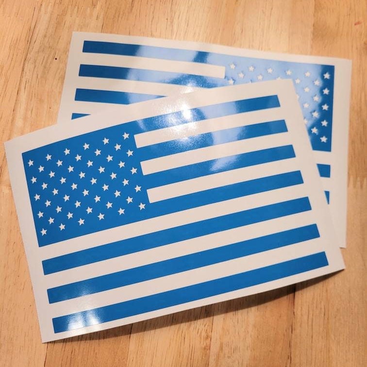 Set of American Flag Vinyl Decals Stickers | US Flag Fender Decals | America Flag Sticker Set | USA Flag Set | Multiple Colors and Sizes
