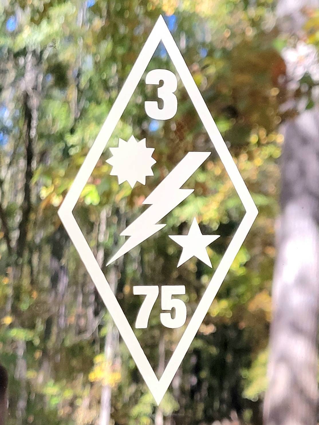 Army 75th Ranger Regiment Vinyl Window Decal Sticker, Ranger Insignia, Ranger Diamond, Battalion, Ranger Sticker 75, Army Ranger Diamond