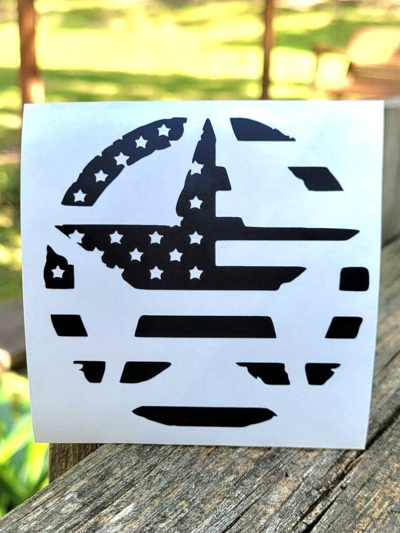 Distressed Star Vinyl Sticker Decal with US Flag for car and truck, hood, door, fender, window | American Flag Star | Single Decal or Set