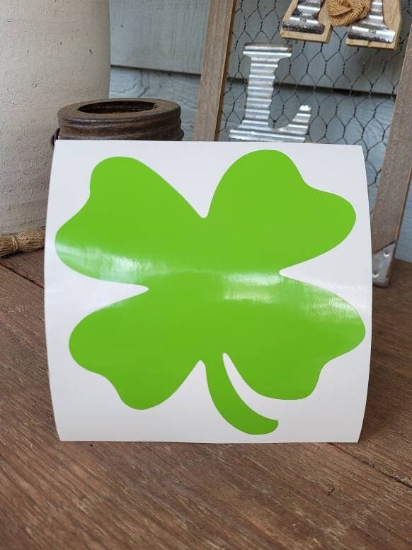 Shamrock Four Leaf Clover Vinyl Decal Sticker for Car, Truck, Cup, Laptop | St. Patrick's Day Lucky Clover in Multiple Sizes and Colors