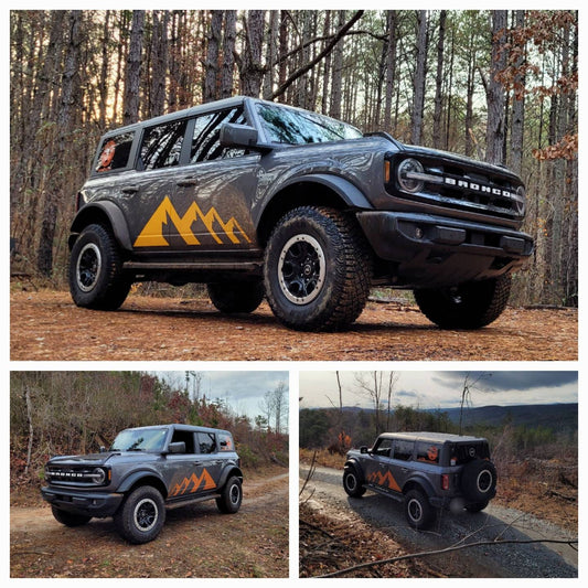 Mountains Graphics Vinyl Decal for Car, Truck, RV, Camper, Trailer | Single Decal or Set available in multiple colors and sizes