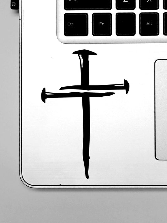 Christian Nail Cross Vinyl Decal Sticker for Car, Truck, Laptop, Cellphone, Bumper Sticker, Cup, Glass in Multiple Colors and Sizes