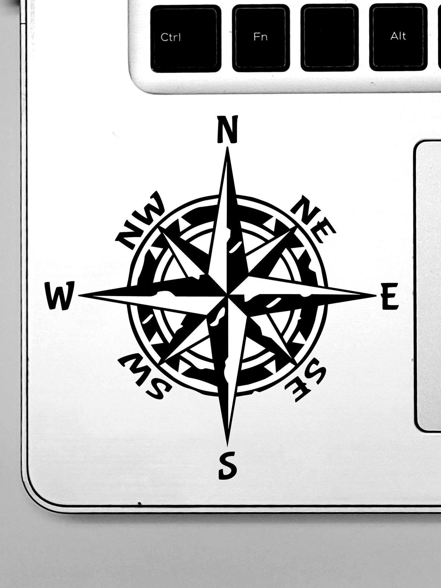 Rustic Distressed Compass Vinyl Decal Sticker for Car Truck Cup Laptop | Nautical Compass Decal | Hiking Overlanding Adventure Decal Sticker