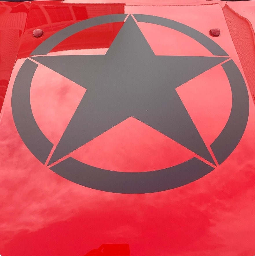 Star Vinyl Decal Sticker for Hood Door Fender of Car, Truck, Van, Military Vehicle, ATV, Toy, Trailer