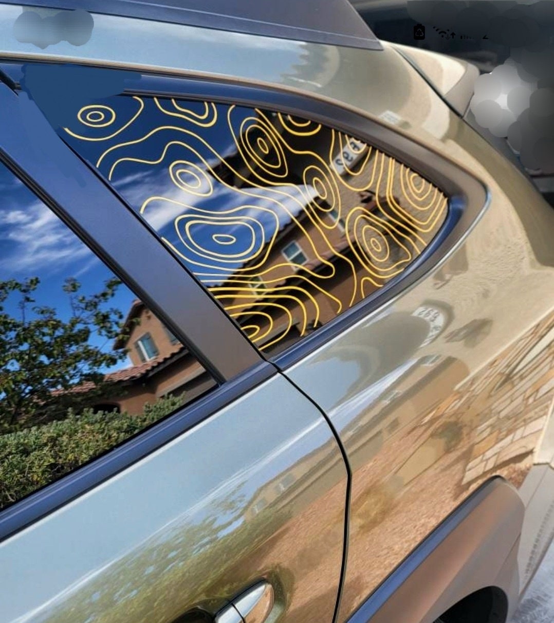 Topography Lines Vinyl Decal Sticker for your Car, Truck, RV, Camper, Van, Trailer. Multiple colors and sizes.