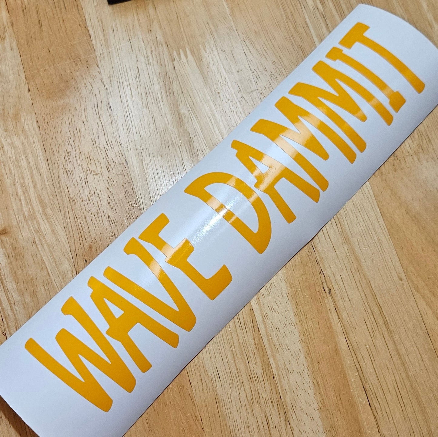 Hand Wave Dammit Vinyl Decal Sticker for window, bumper sticker, hood, fender, windshield | Wave Damnit Decal in Multiple Colors and Sizes
