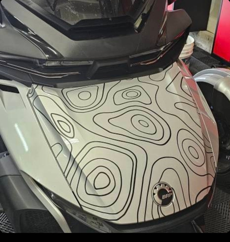 Topography Lines Vinyl Decal Sticker for your Car, Truck, RV, Camper, Van, Trailer. Multiple colors and sizes.