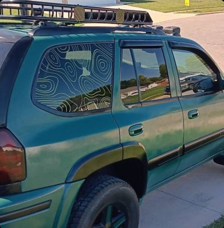 Topography Lines Vinyl Decal for Car Truck RV Camper Window Trailer Van