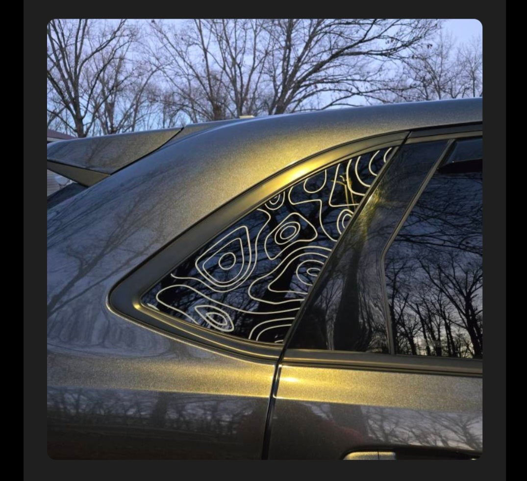 Topography Lines Vinyl Decal for Car Truck RV Camper Window Trailer Van