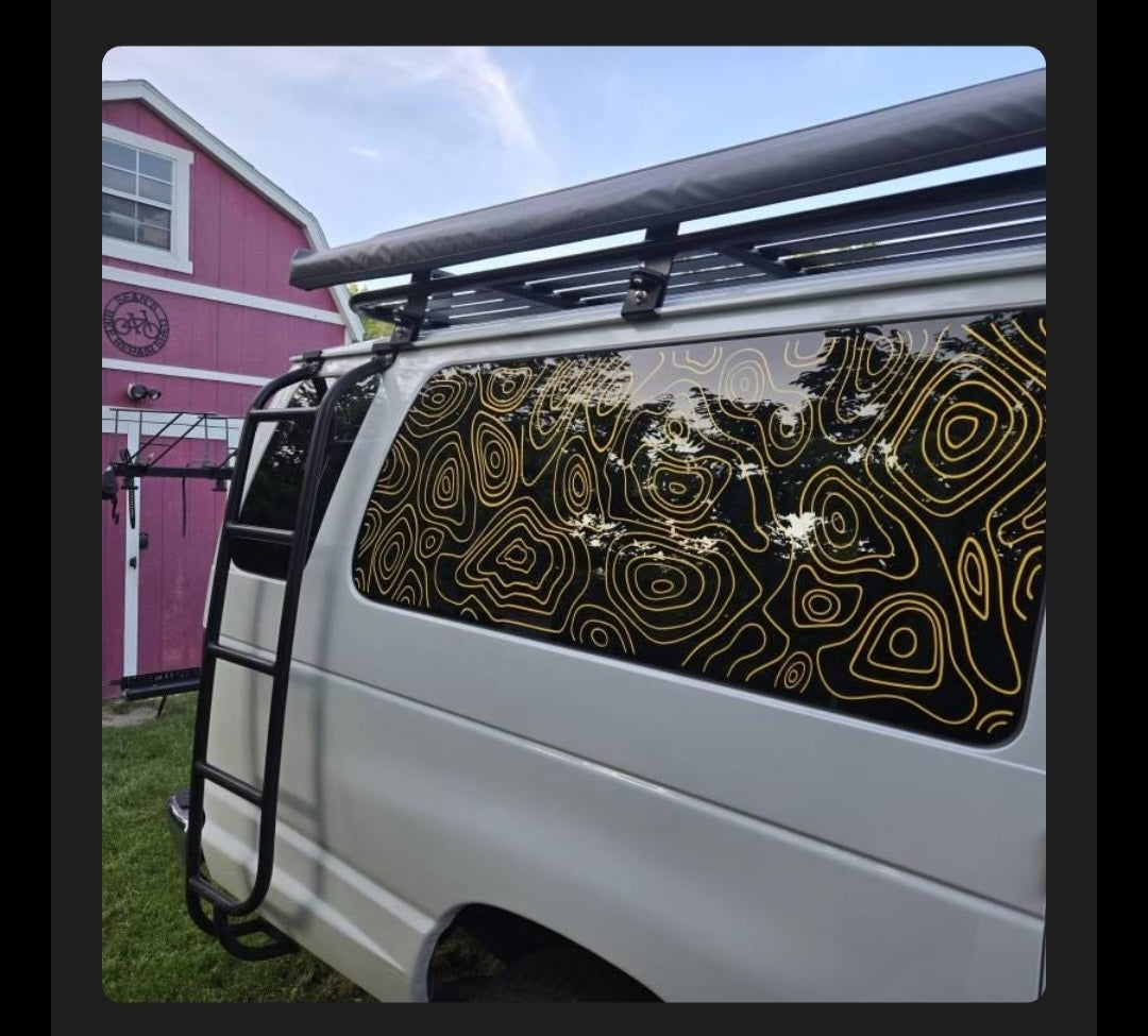 Topography Lines Vinyl Decal for Car Truck RV Camper Window Trailer Van