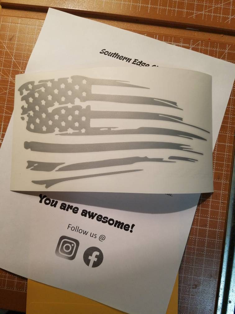 Distressed American Flag Vinyl Decal for Car Truck RV Camper