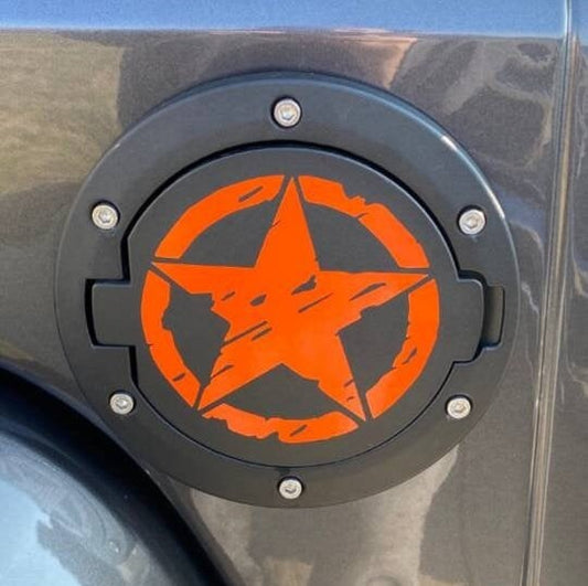 Distressed Star Vinyl Decal: Fuel Door, Car Accessory