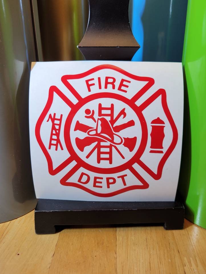Fire Department Insignia Vinyl Decal Sticker for Car, Truck, RV, Camper, Van, Trailer