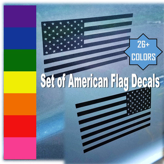 American Flag Vinyl Decal Set | US Flag Fender Stickers