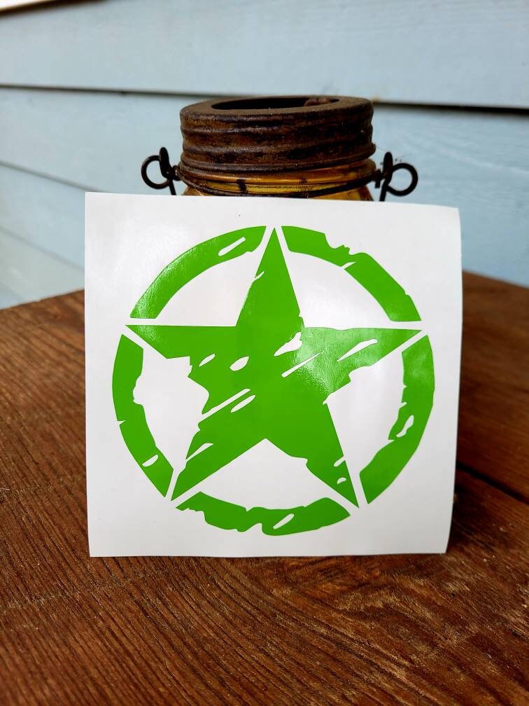 Distressed Star Vinyl Decal Sticker for Car Hood/Door/Fender