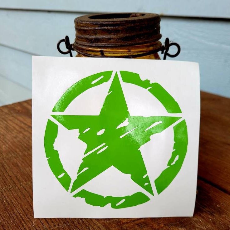 Distressed Star Vinyl Decal: Fuel Door, Car Accessory