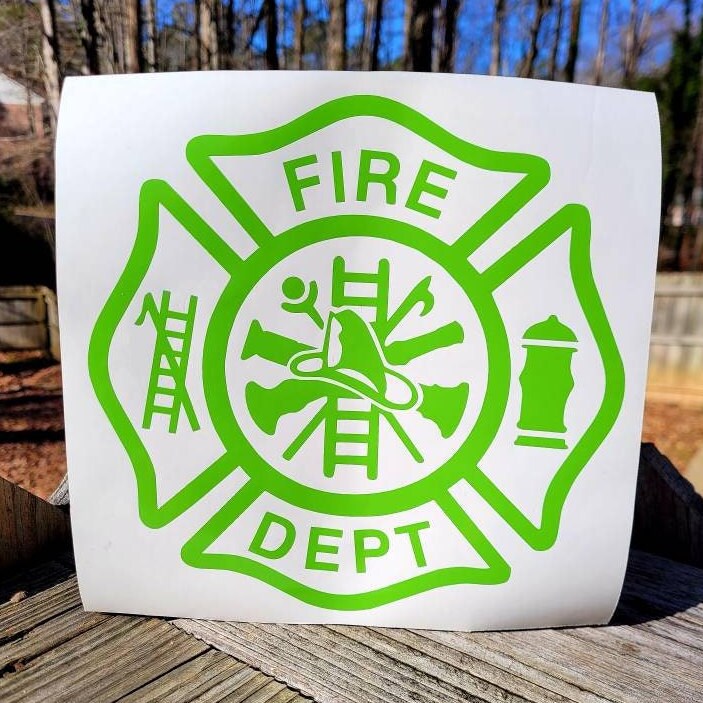 Fire Department Insignia Vinyl Decal Sticker for Car, Truck, RV, Camper, Van, Trailer
