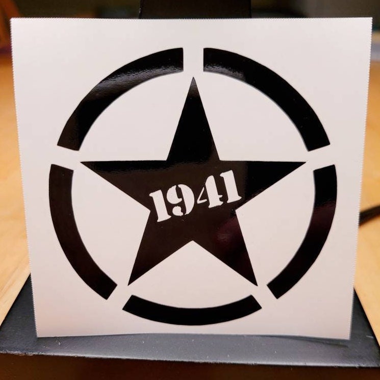 1941 Army Star Vinyl Decal Sticker for Car Truck RV Camper Trailer