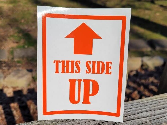 This Side Up Vinyl Decal for Truck, SUV, ATV