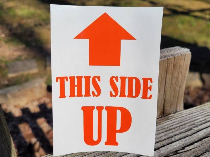 This Side Up Vinyl Decal for Truck, SUV, ATV