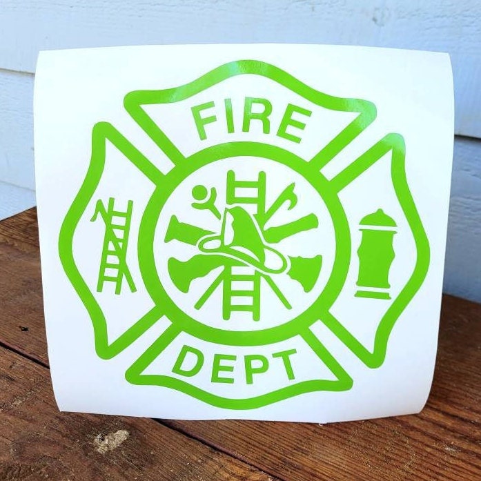 Fire Department Insignia Vinyl Decal Sticker for Car, Truck, RV, Camper, Van, Trailer