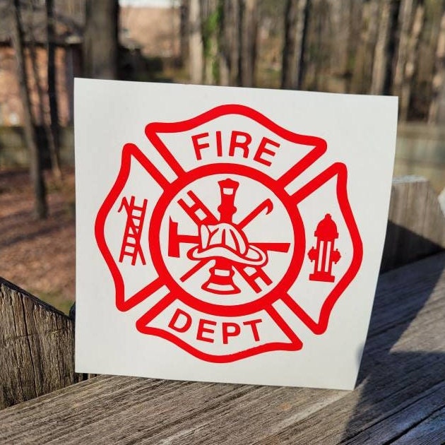 Fire Department Maltese Cross Vinyl Decal | Firefighter Gift