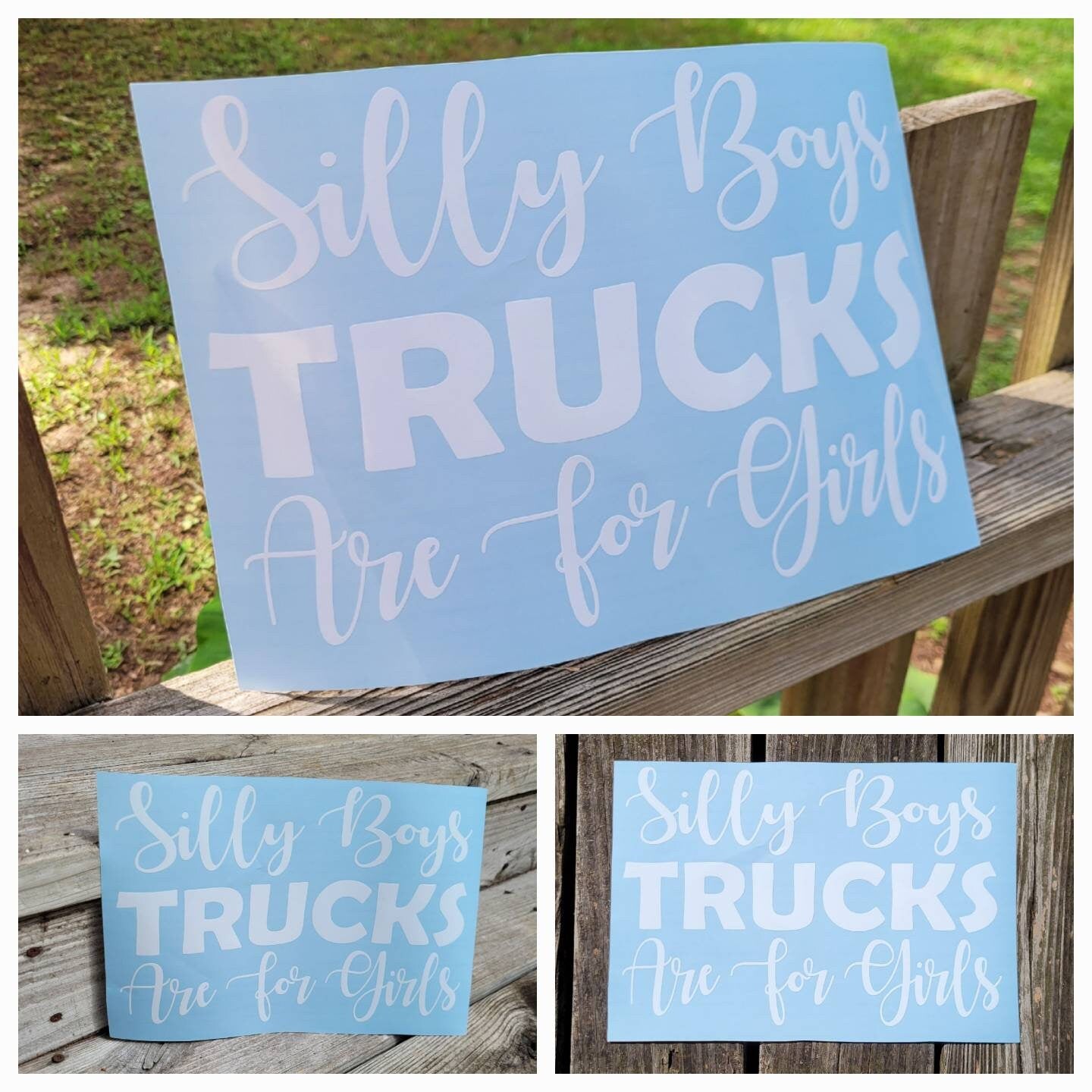 Silly Boys Trucks Are For Girls Vinyl Decal | Truck Girl Accessory