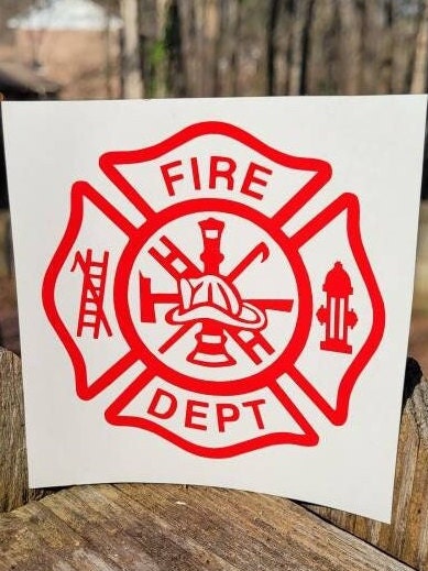Fire Department Maltese Cross Vinyl Decal | Firefighter Gift