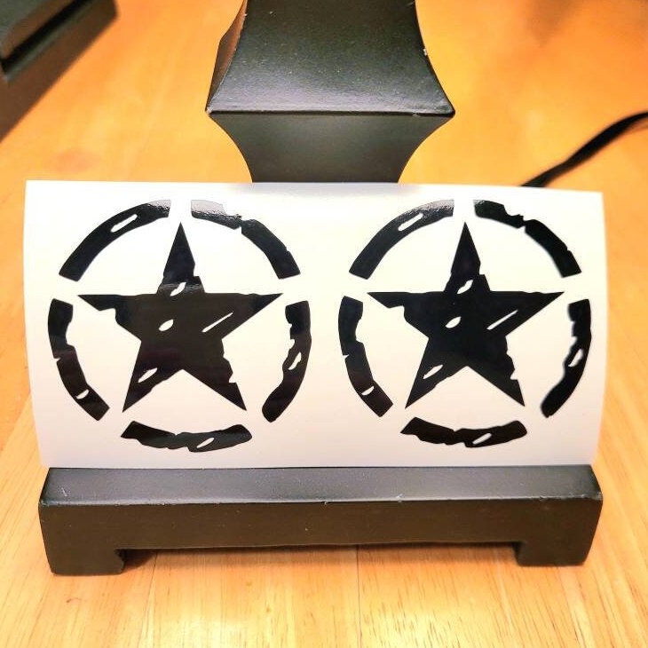 Distressed Army Star Vinyl Decal Sticker for Car, Truck, Camper, RV, Van, Trailer