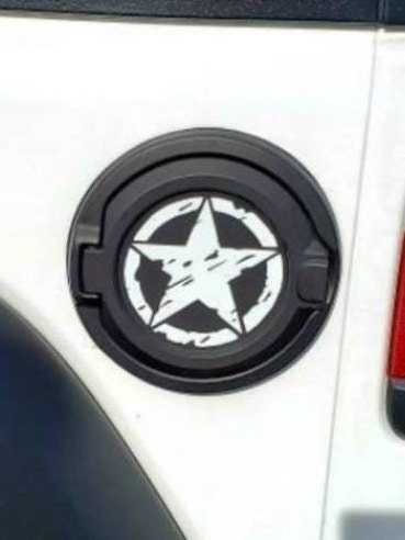 Distressed Star Vinyl Decal: Fuel Door, Car Accessory