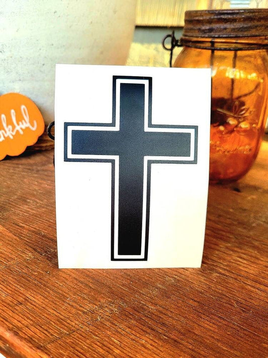 Christian Cross Vinyl Decal for Car, Truck, Van, Camper, RV, Trailer, Laptop