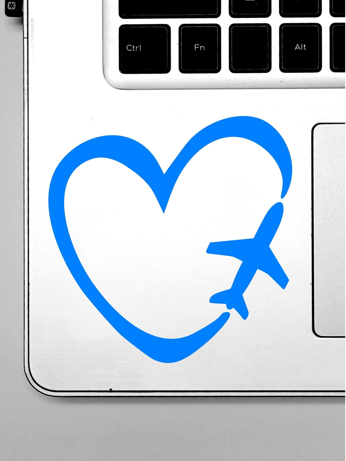 Love to Fly Vinyl Decal, Airplane Heart Sticker, Pilot Gift