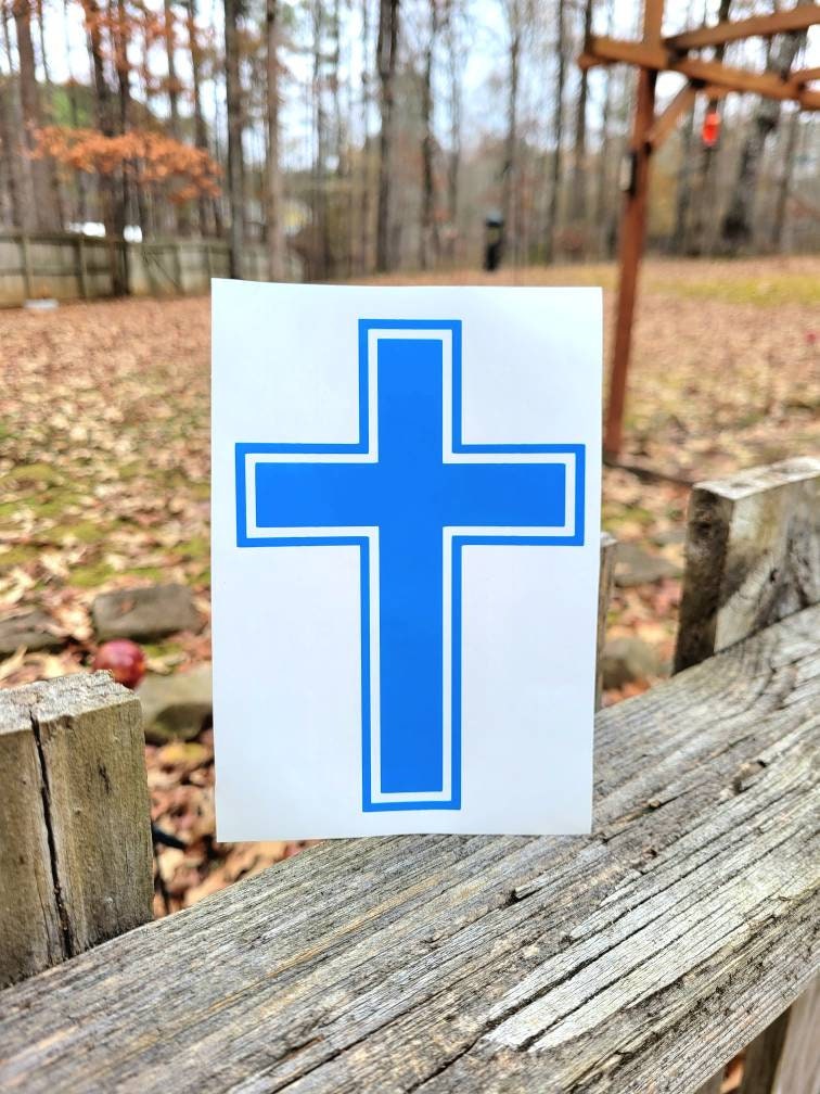 Christian Cross Vinyl Decal for Car, Truck, Van, Camper, RV, Trailer, Laptop