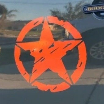 Distressed Star Vinyl Decal Sticker for Car Hood/Door/Fender