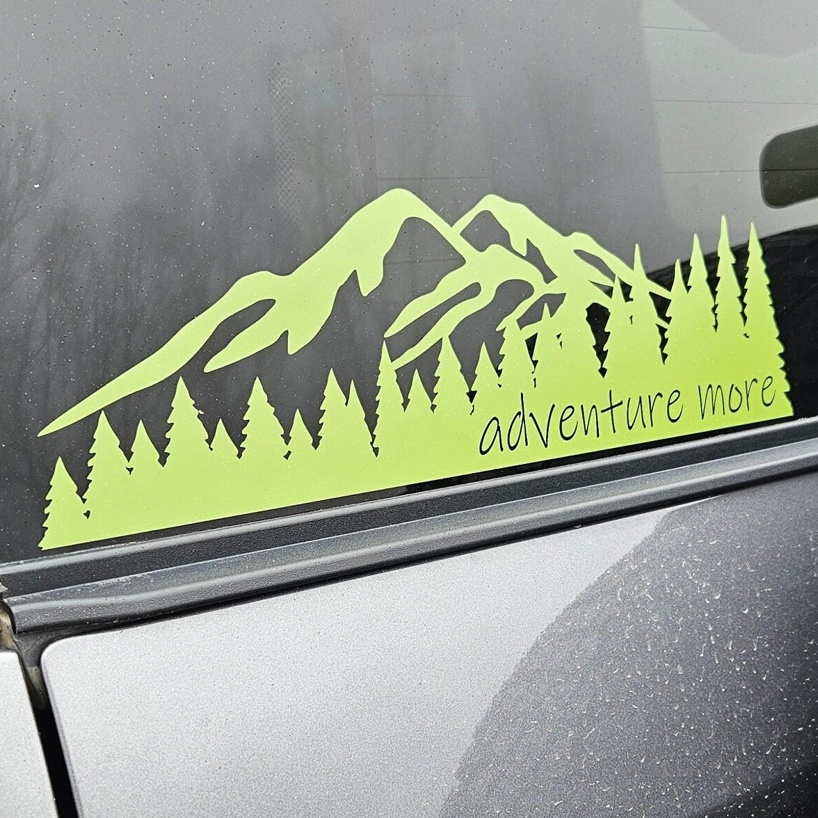 Adventure More Mountains and Trees Vinyl Decal Sticker