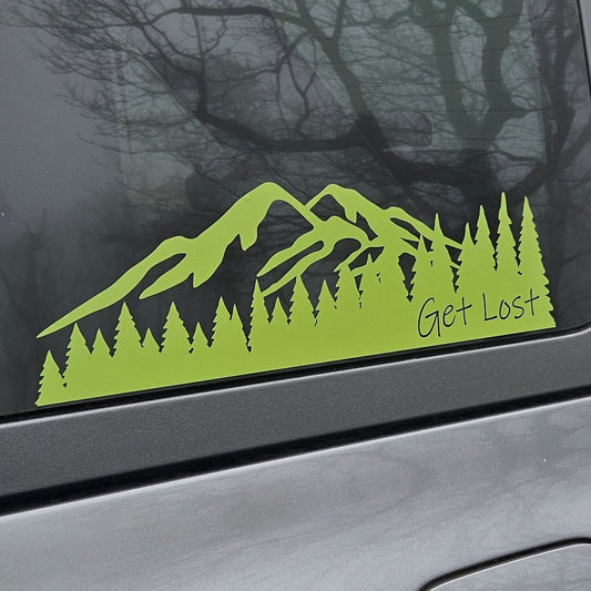 Get Lost Mountains and Trees Vinyl Decal Sticker