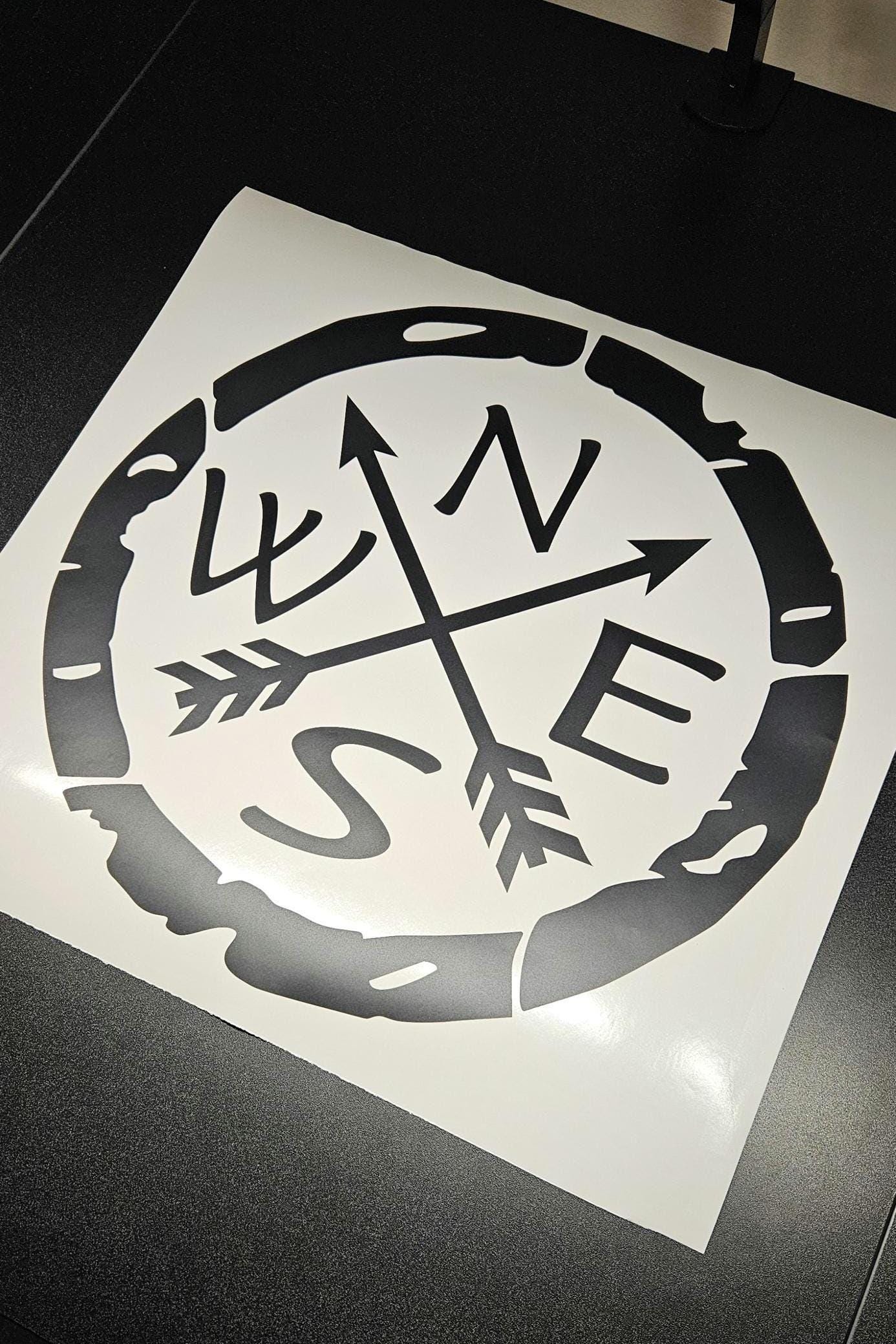 Distressed Compass Vinyl Decal Sticker for Car Truck RV Camper