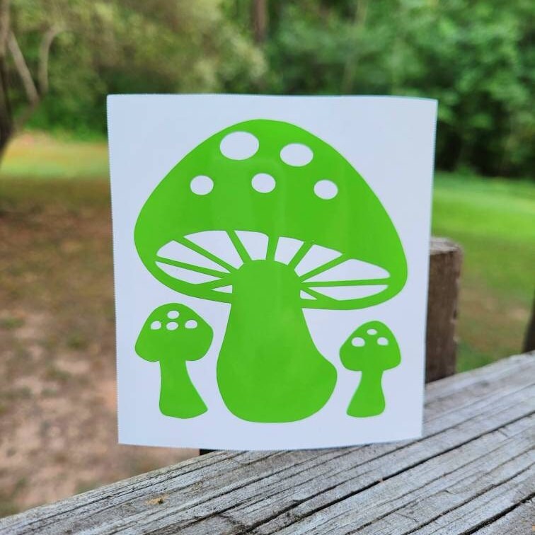 Mushrooms Vinyl Decal Sticker for Car, Door, Hood, Laptop, Window, Cellphone, Cup | Shroom Foraging Nature Gift | Multiple Colors and Sizes