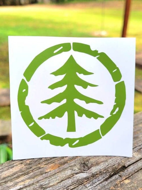 Distressed Tree Vinyl Transfer Decal Sticker for Car, Truck, Camper, RV, Van, window, laptop, cup. Multiple Colors offered and large sizes.